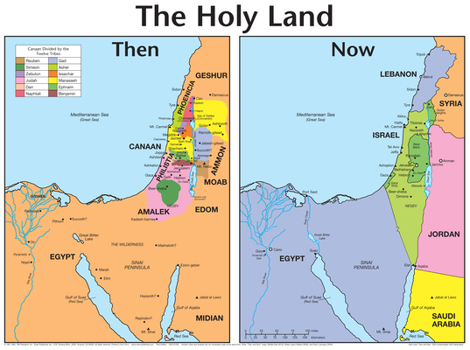 Wall Chart The Holy Land Then and Now Wall Map [Large Print] Book