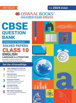 Paperback Oswaal CBSE Chapterwise & Topicwise Question Bank Class 10 English Language & Literature Book (For 2023-24 Exam) Book