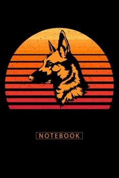 Paperback Notebook: Malinois Notebook 120 Blank lined pages with beautiful Malinois design in each page 6" x 9" Journal Book