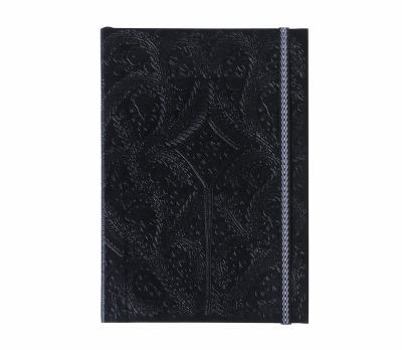 Hardcover Christian LaCroix A6 Journal, Black Paseo Pattern - 4.25" X 6" - Layflat Writing Journal with 152 Ruled Ivory Pages Book