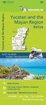 Map Michelin Zoom Yucatan and the Mayan Region Belize Road and Tourist Map 185 Book