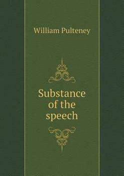 Paperback Substance of the speech Book