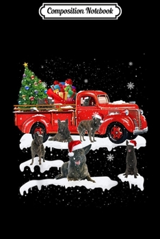 Composition Notebook: Dutch Shepherd Riding Red Truck Xmas Merry Christmas Gifts  Journal/Notebook Blank Lined Ruled 6x9 100 Pages