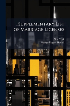 Paperback ...Supplementary List of Marriage Licenses Book