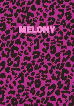Paperback Melony: Personalized Pink Leopard Print Notebook (Animal Skin Pattern). College Ruled (Lined) Journal for Notes, Diary, Journa Book