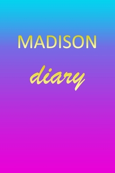 Madison: Journal Diary | Personalized First Name Personal Writing | Letter M Blue Purple Pink Gold Effect Cover | Daily Diaries for Journalists & ... Taking | Write about your Life & Interests
