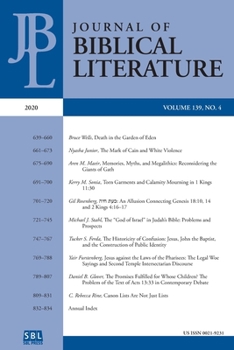 Paperback Journal of Biblical Literature 139.4 (2020) Book