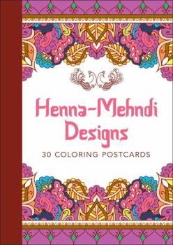 Paperback Henna-Mehndi Designs: 30 Coloring Postcards Book