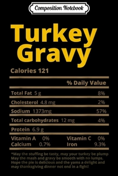 Paperback Composition Notebook: Turkey Gravy Nutrition Facts Funny Thanksgiving Christmas Journal/Notebook Blank Lined Ruled 6x9 100 Pages Book