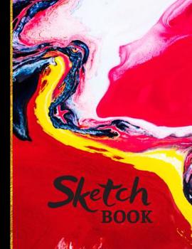 Paperback Sketchbook: Paint Marble Affect Sketchbook to Practice Sketching, Drawing, Writing and Creative Doodling Book