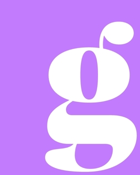 g: Squared Grid Graph Paper Notebook | Personalized Monogram Lowercase Letter g Cover Design in Purple and White