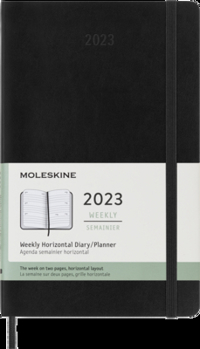 Calendar Moleskine 2023 Weekly Horizontal Planner, 12m, Large, Black, Soft Cover (5 X 8.25) Book