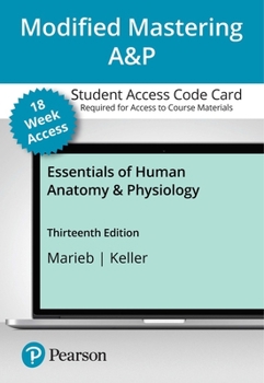 Printed Access Code Modified Mastering A&p with Pearson Etext -- Standalone Access Card -- For Essentials of Human Anatomy & Physiology - 18 Months Book