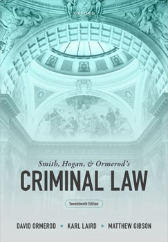 Paperback Smith, Hogan, and Ormerod's Criminal Law Book