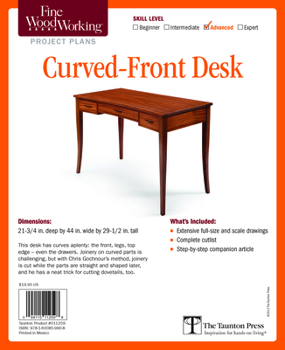Misc. Supplies Fine Woodworking's Curved-Front Desk Plan Book