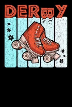 Paperback Roller Derby Notebook: Cool & Funky Roller Girl Derby Notebook - Burnt Sienna Orange Rust & Light Cyan Turquoise Blue Book