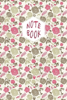 Paperback Notebook: Lined Journal/Notebook/Diary - Red and Green Floral Pattern Cover - 6x9 inch/100 Pages Book