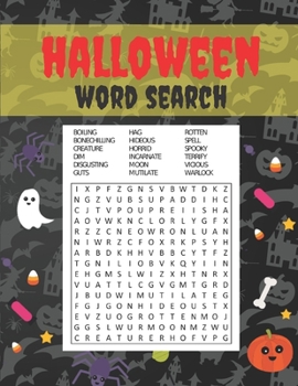 Paperback Halloween Word Search: Hard Level Unique Patterns for Adults & Teens Find Halloween Words 18 Words to Find per Puzzle Book