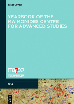 Paperback Yearbook of the Maimonides Centre for Advanced Studies. 2016 Book