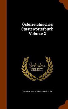 Hardcover Österreichisches Staatswörterbuch Volume 2 Book