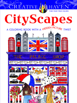 Paperback Creative Haven Cityscapes: A Coloring Book with a Hidden Picture Twist Book