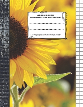 Paperback Graph Paper Composition Notebook: 110 Pages - Quad Ruled 4x4 - 8.5" x 11" Yellow Large Notebook with Grid Paper - Math Notebook For Students Book