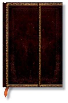 Paperblanks | Black Moroccan | Old Leather Collection | Hardcover | Midi | Lined | Wrap Closure | 144 Pg | 120 GSM