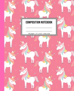 Paperback Composition Notebook: Pink Unicorn Notebook For Girls Book