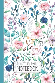 Bullet Journal: Summer Meadow on White Dotted Grid Notebook with 110 Numbered Pages (6x9 inches)