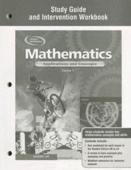 Spiral-bound Mathematics: Applications and Concepts, Course 1, Study Guide and Intervention Workbook Book