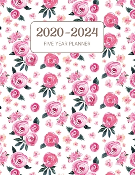 2020-2024 Five Year Planner: Monthly Agenda & Schedule with US Holidays - 60 Months or 5 Years - China Pink Roses (Appointment Diary With Todo List & Notes)