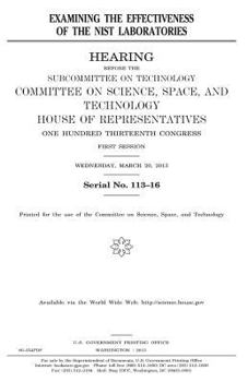 Paperback Examining the effectiveness of the NIST laboratories Book