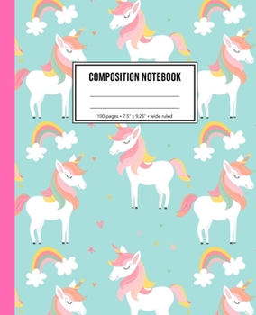 Paperback Composition Notebook: Unicorn Notebook For Girls Book