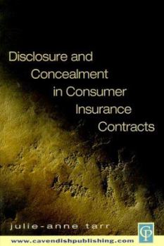 Paperback Disclosure and Concealment in Consumer Insurance Contracts Book