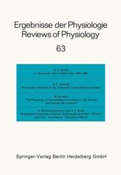 Paperback Ergebnisse Der Physiologie / Reviews of Physiology: Biologischen Chemie Und Experimentellen Pharmakologie / Biochemistry and Experimental Pharmacology Book