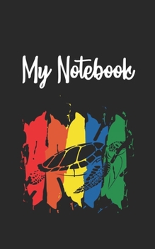 Paperback My Notebook: Turtle Retro And Vintage Style 100 Pages And Lined Book