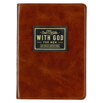 Imitation Leather One Minute with God for Men 365 Devotions, Brown Faux Leather Flexcover Book