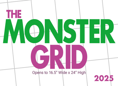 Calendar 2025 Monster Grid Wall Calendar Book