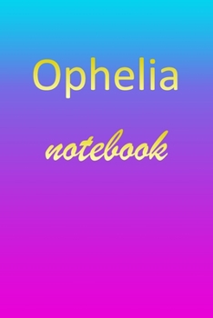 Ophelia: Blank Notebook | Wide Ruled Lined Paper Notepad | Writing Pad Practice Journal | Custom Personalized First Name Initial O Blue Purple Gold  | ... Homeschool & University Organizer Daybook
