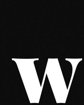 w: Large Minimalist Modern Lined Notebook in Black and White Personalized Monogram Lowercase Letter w