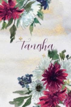 Paperback Tanesha: Personalized Journal Gift Idea for Women (Burgundy and White Mums) Book