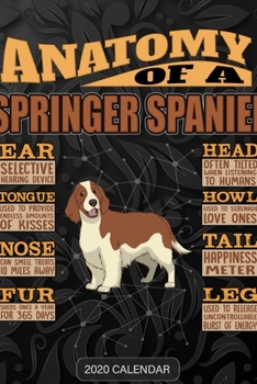 Paperback Anatomy Of A Springer Spaniel: Springer Spaniel 2020 Calendar - Customized Gift For Springer Spaniel Dog Owner Book