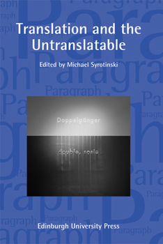 Paperback Translation and the Untranslatable: Paragraph Volume 38, Number 2 Book