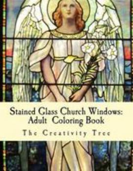Paperback Stained Glass Church Windows: Adult Coloring Book