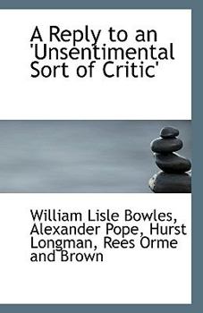 Paperback A Reply to an 'Unsentimental Sort of Critic' Book