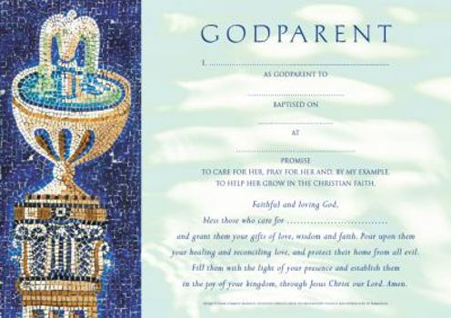 Hardcover Godparent Certificates Girl Traditional (Pack of 20) Book
