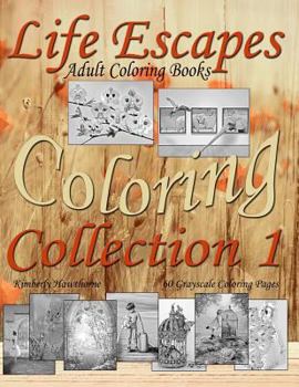 Life Escapes Coloring Collection 1: 60 Grayscale Coloring Pages, Big Value...Big Book...Big Variety of Coloring Themes; From Kids to Clowns, Fish to Birds, Landscapes, Nature, Flowers, from a Little O