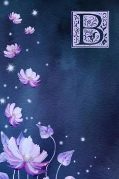 Paperback B: Monogram Initial Notebook with Purple floral design Book