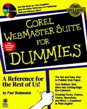 Paperback Corel WebMaster Suite for Dummies [With One/Cheatsheet Subject to Software] Book