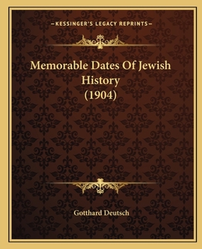 Paperback Memorable Dates Of Jewish History (1904) Book